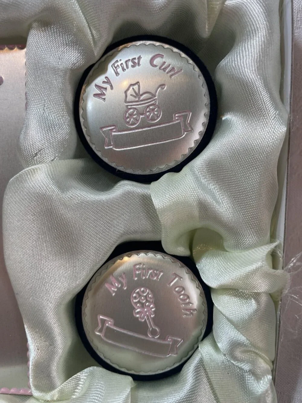 Vintage Baby Girl Frame w First Curl First Tooth Containers